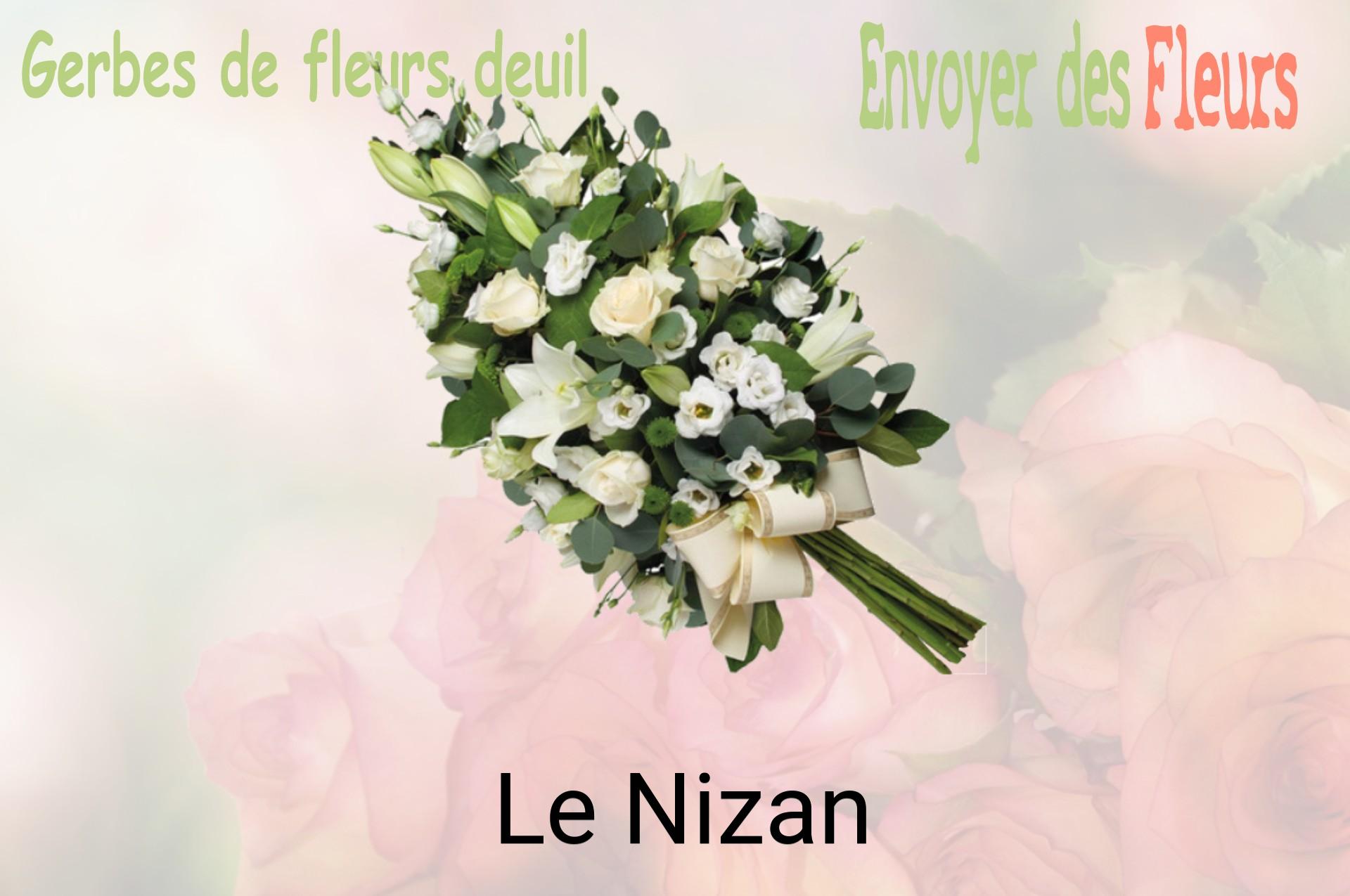 Gerbe de fleurs de deuil livrée à Le Nizan